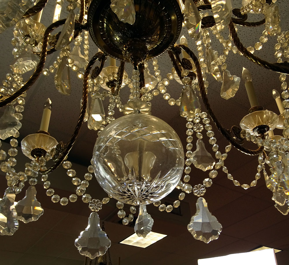 Contemporary Grand Scale Louis XV style Bronze and Crystal Chandelier.