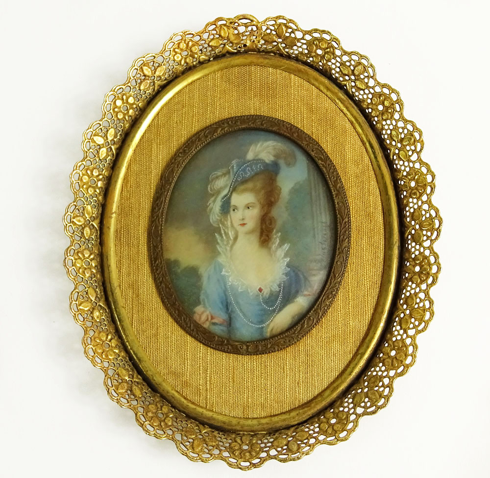 after: Thomas Gainsborough, British (1727-1788), Painted Portriat Miniature on Ivory.