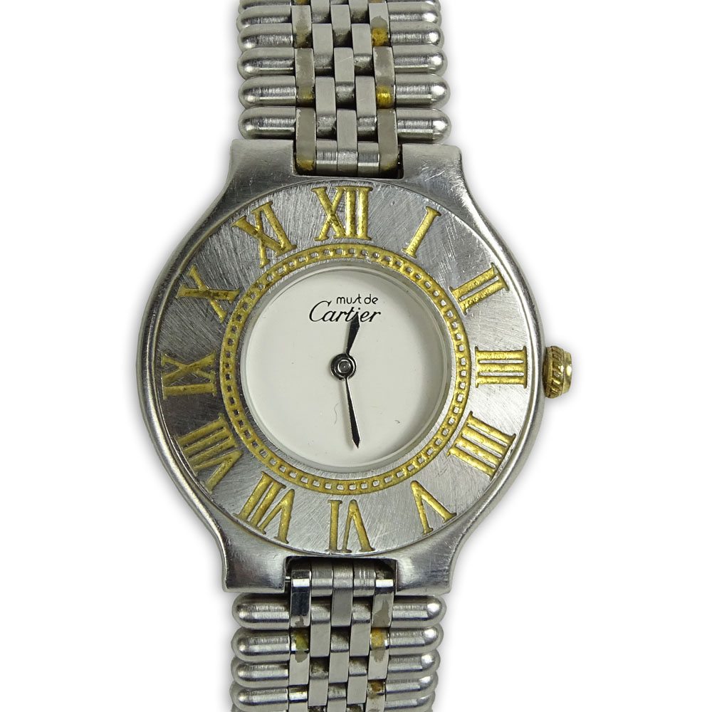 Lady's Vintage Cartier Must de Stainless Steel Quartz Movement Watch.