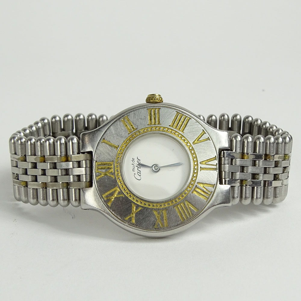 Lady's Vintage Cartier Must de Stainless Steel Quartz Movement Watch.