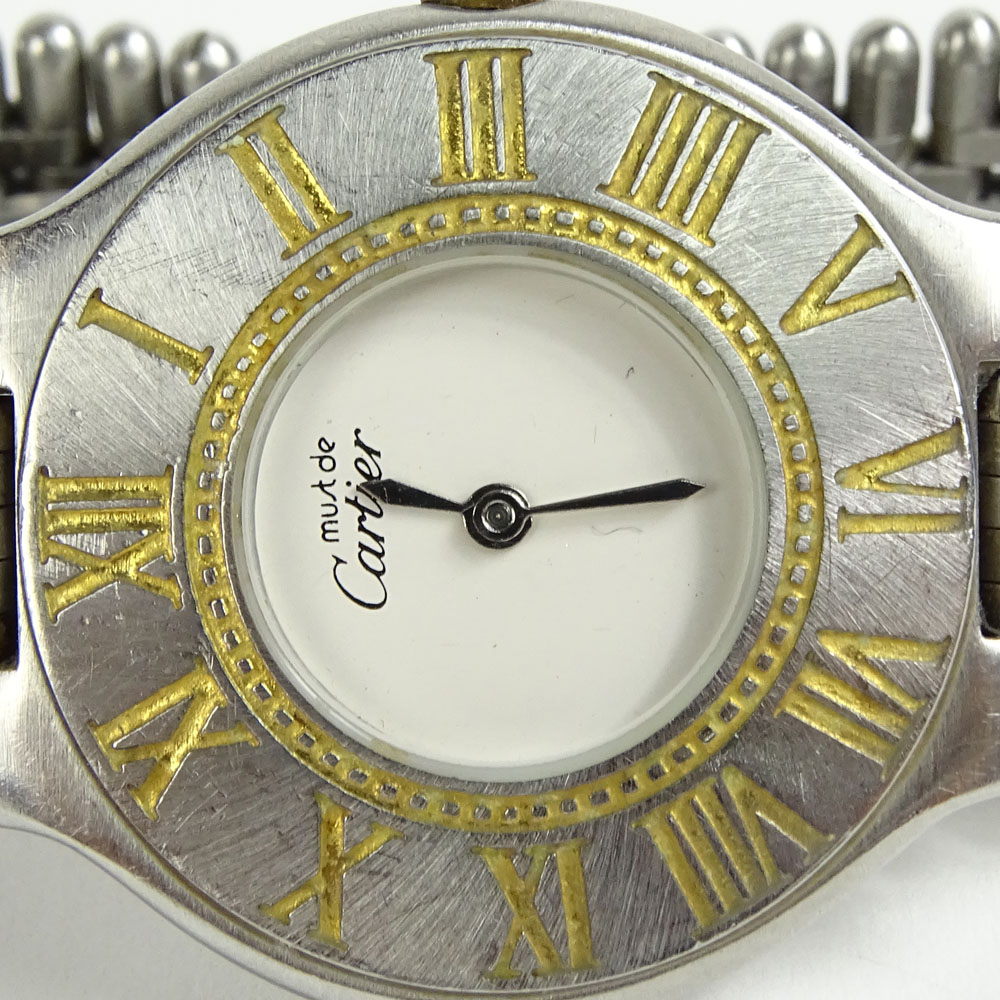 Lady's Vintage Cartier Must de Stainless Steel Quartz Movement Watch.
