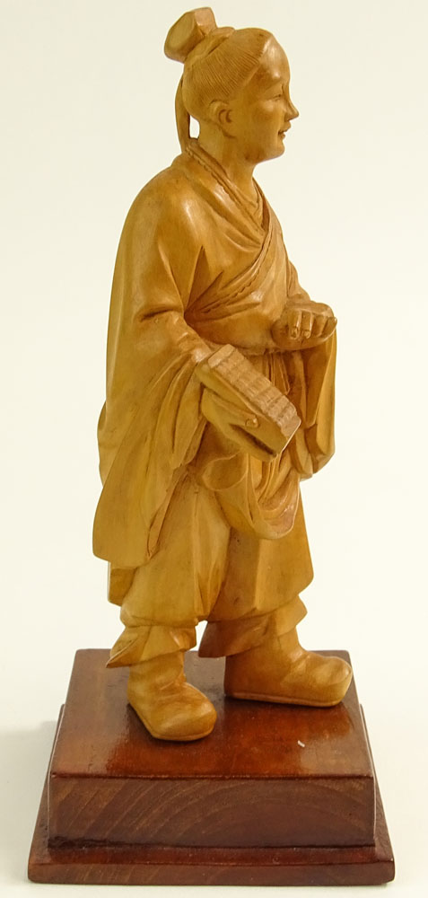 Vintage Chinese Carved Boxwood Cultural Revolution Teacher Figurine.