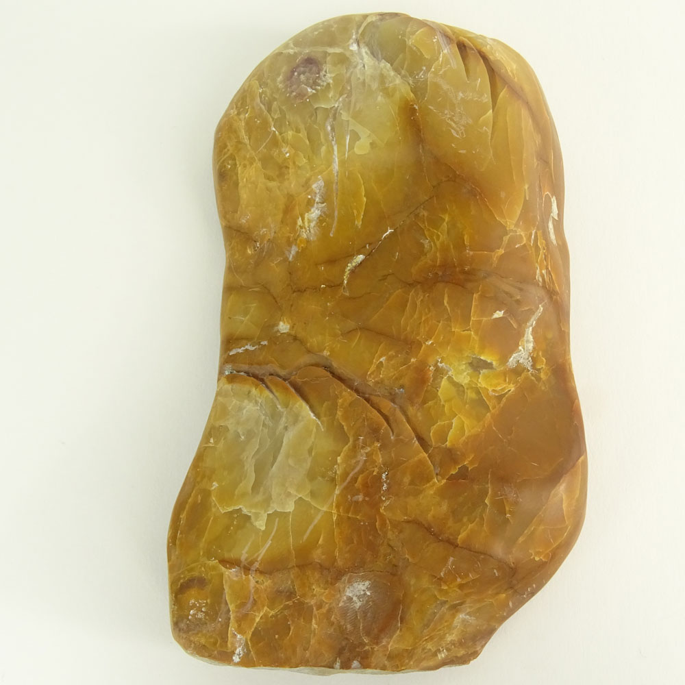 GIA Certified Pyrophyllite Carved Scholars Stone.