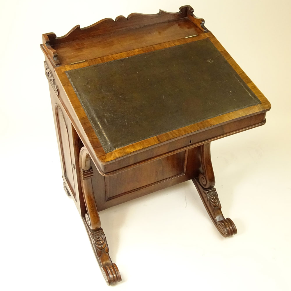 Antique English Rosewood Davenport Desk.