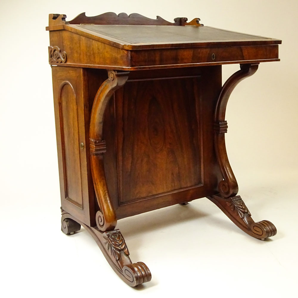 Antique English Rosewood Davenport Desk.