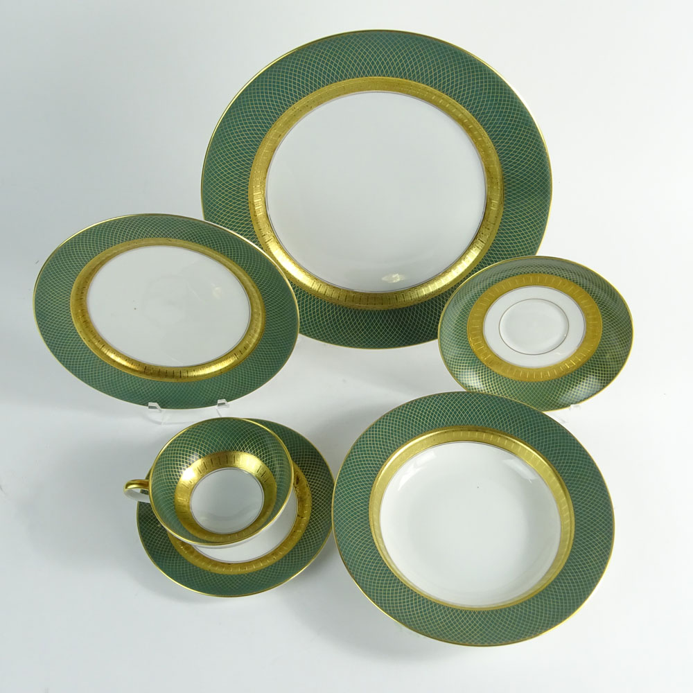 Sixty-One (61) Piece Rosenthal Green Grail Partial Dinnerware Set.