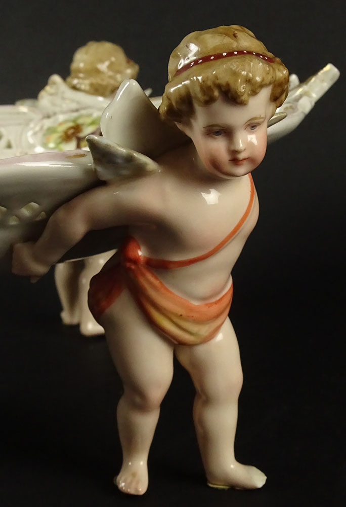 Antique Schierholz Porcelain Figural Hand painted Compote.