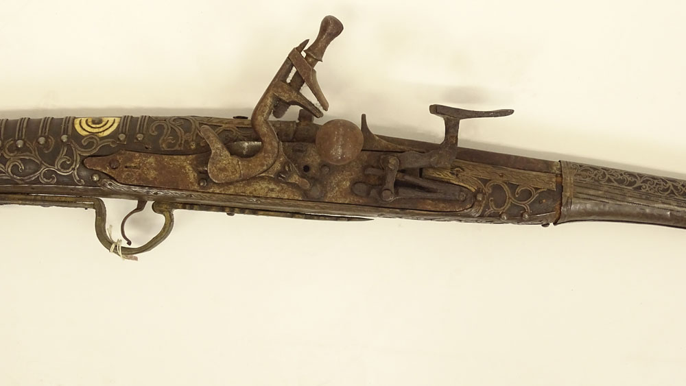 19th Century Berber Long Gun Musket from the Atlas Mountain Region of Morocco.