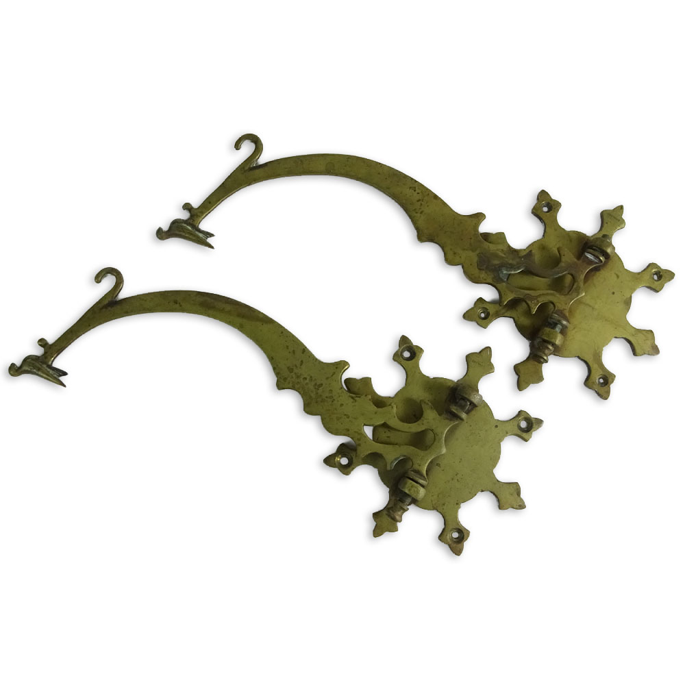 Pair of Vintage Decorative Brass Brackets.