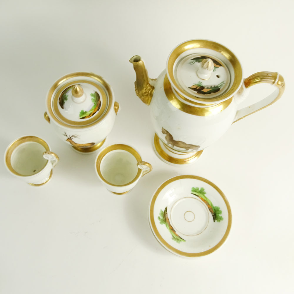 19th Century Old Paris Hand painted Porcelain Partial Coffee Set.