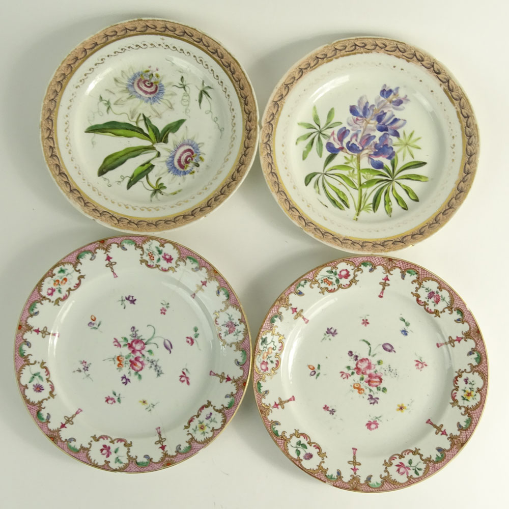 Lot of Four (4) Continental Hand Painted Porcelain Cabinet Plates.