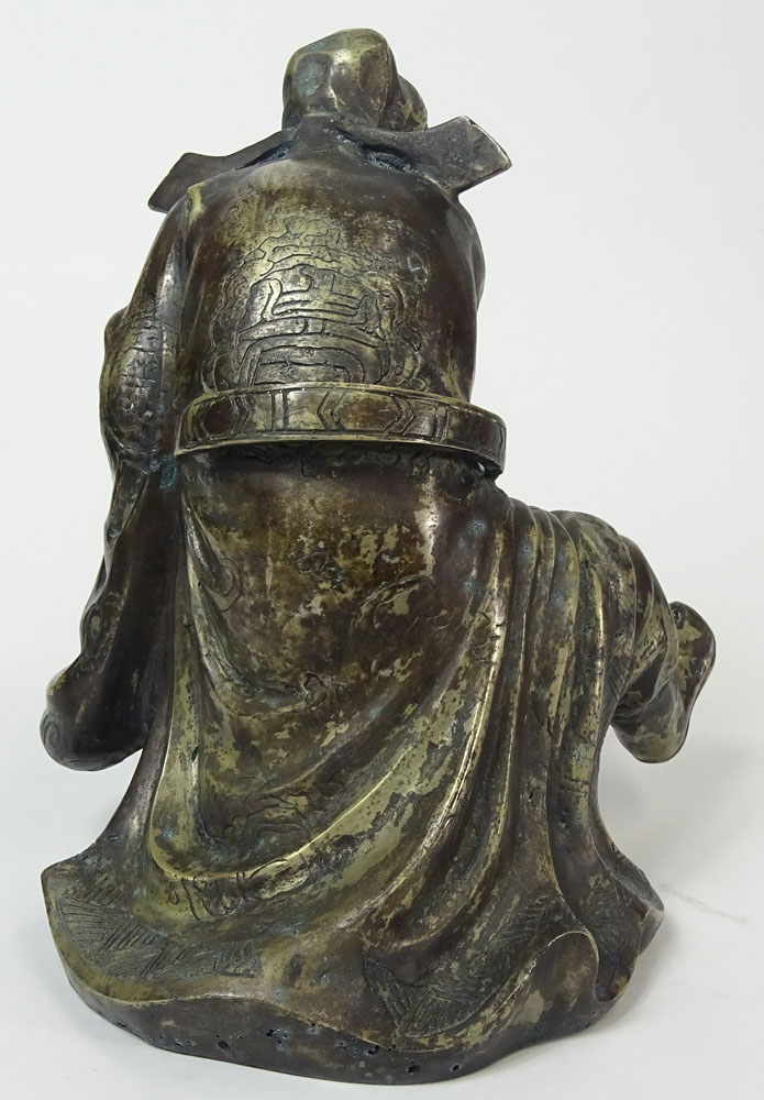 Chinese Ming style Bronze Sculpture,  Man with Beard.  