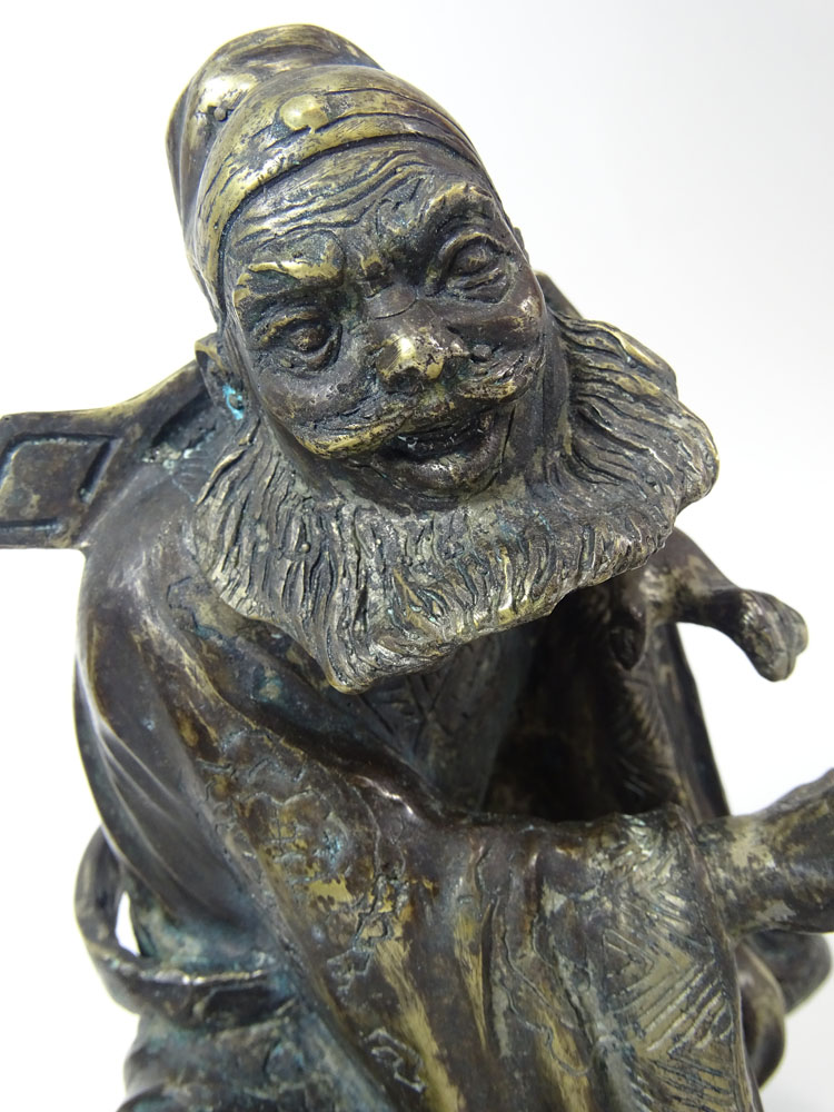Chinese Ming style Bronze Sculpture,  Man with Beard.  