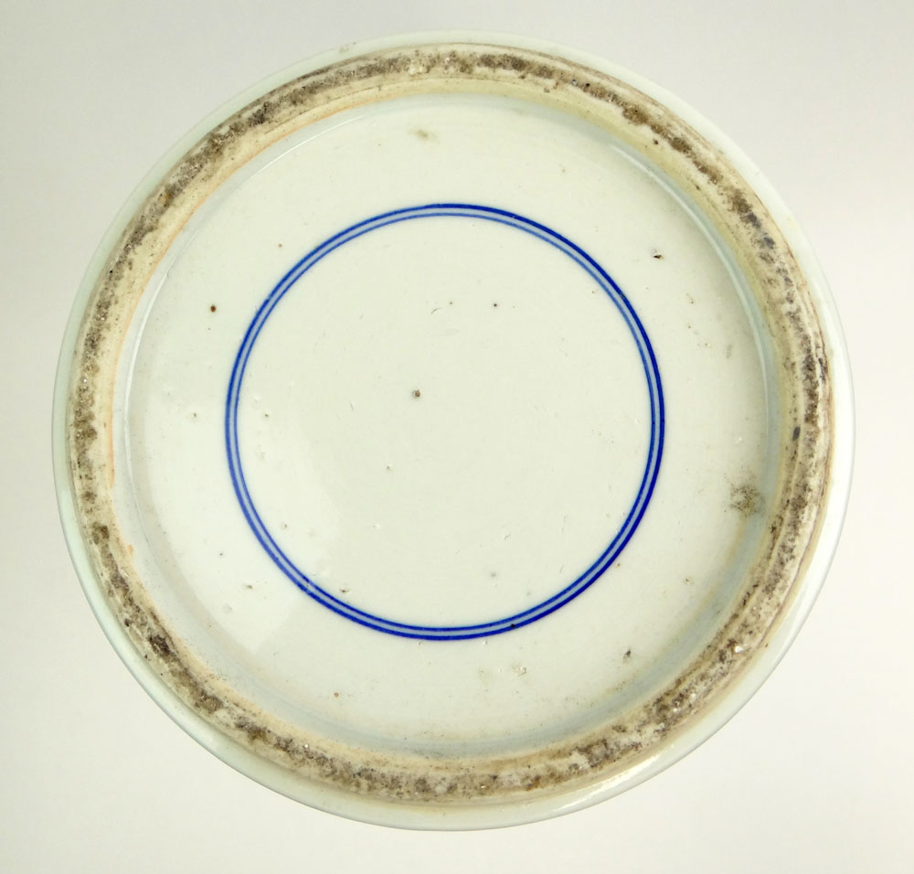 Large Chinese Kangxi style Blue and White Porcelain Gu Vase.