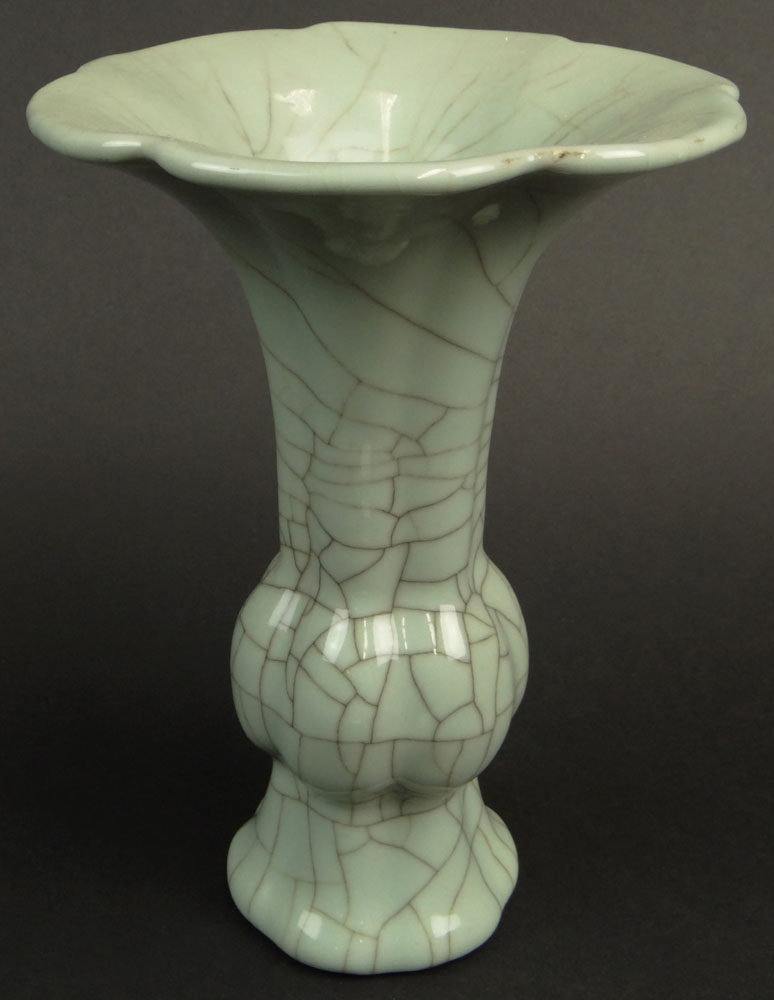 Chinese Guan Ware Porcelain Gu-form Vase.