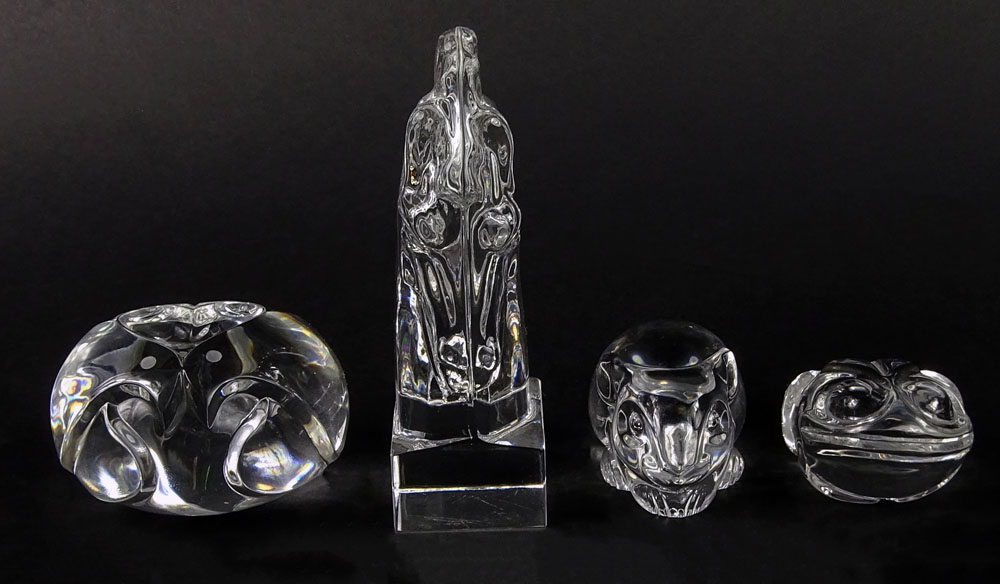 Lot of Four (4) Glass Animal Figurines, Three (3) Steuben.