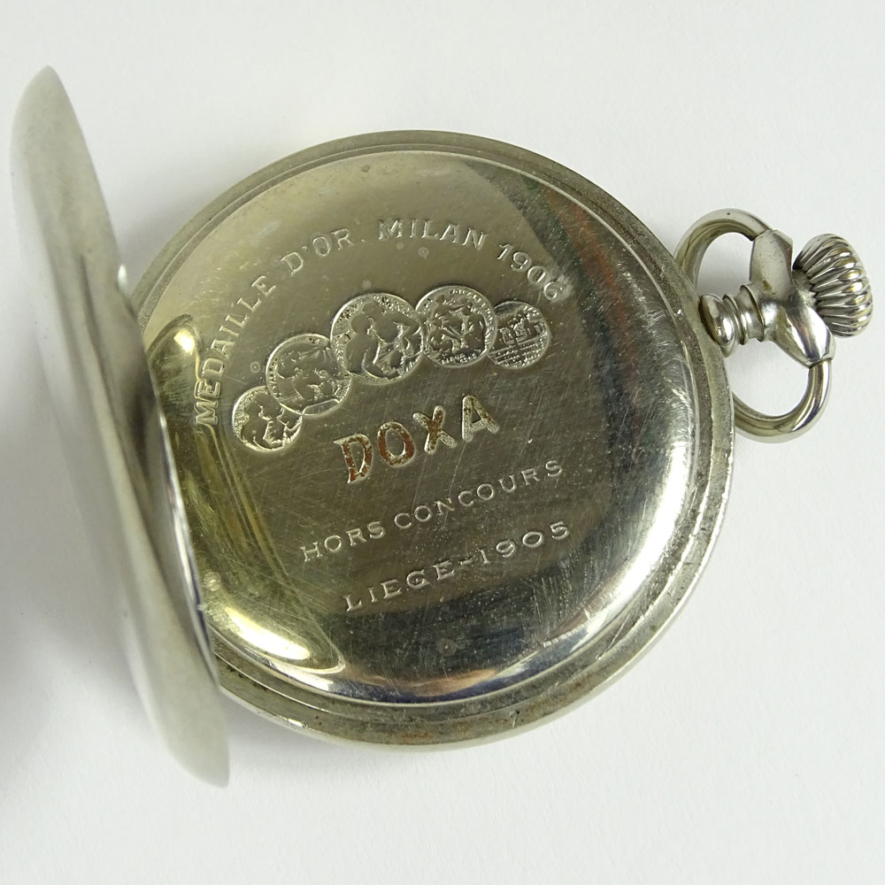 Vintage Doxa Hand painted Erotic Open Face Pocket watch.