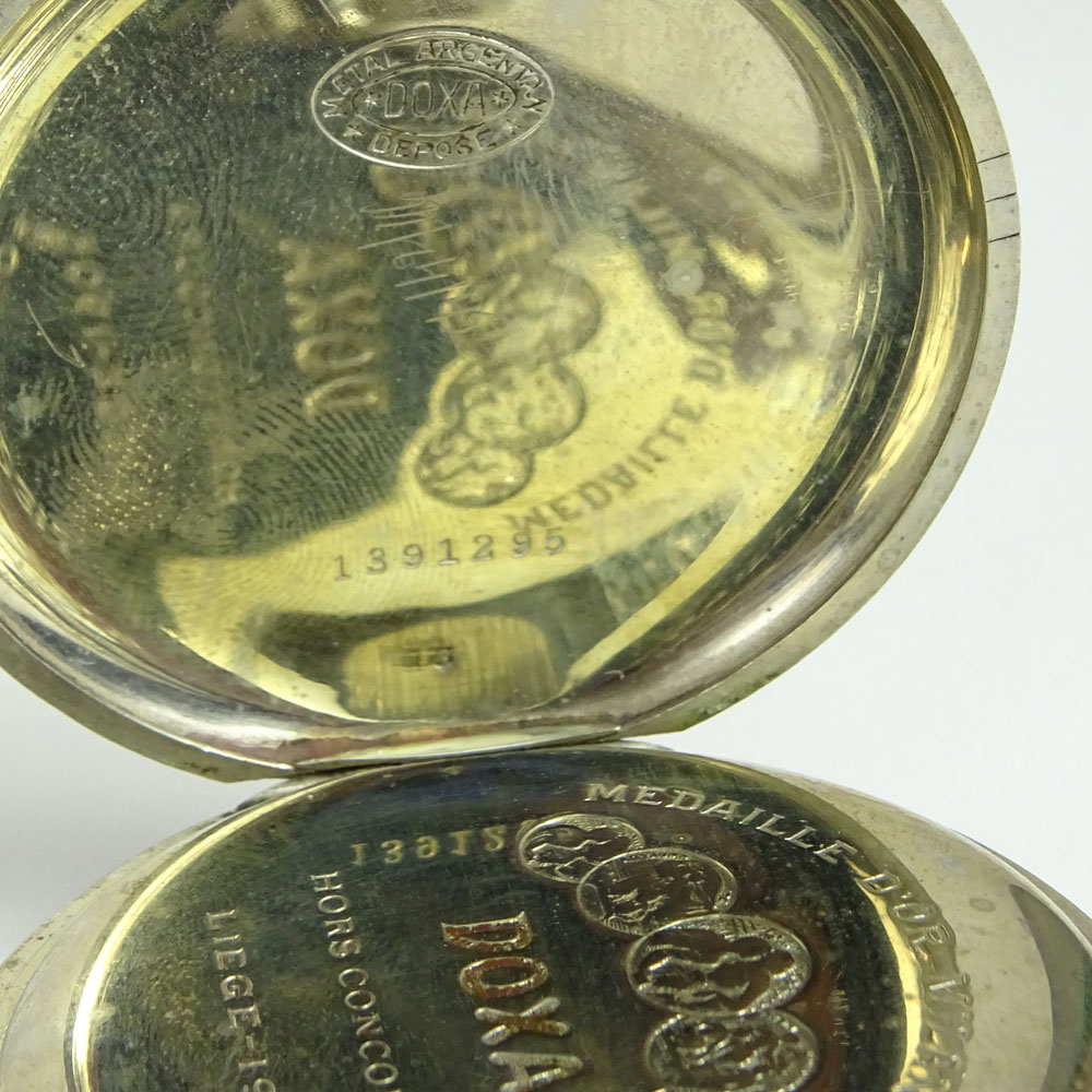 Vintage Doxa Hand painted Erotic Open Face Pocket watch.