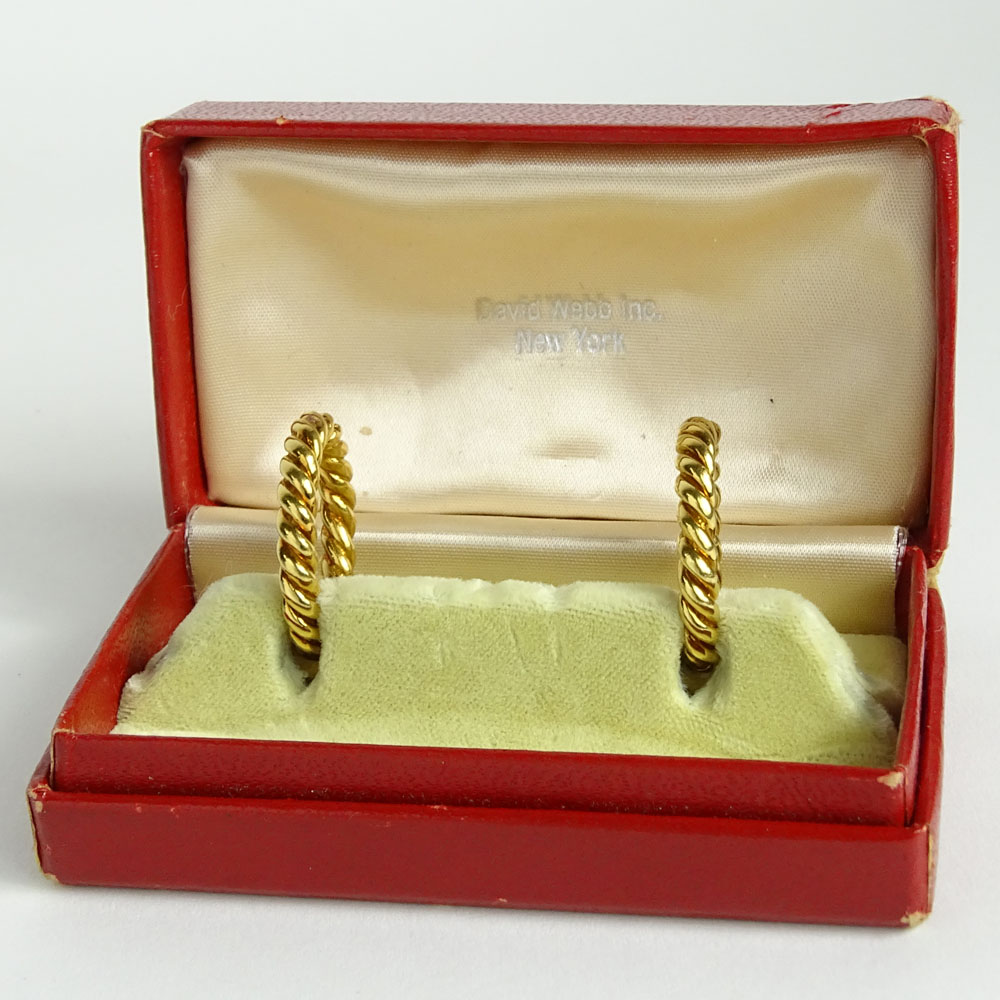 Men's Vintage David Webb 18 Karat Yellow Gold Cufflinks. David Webb box.