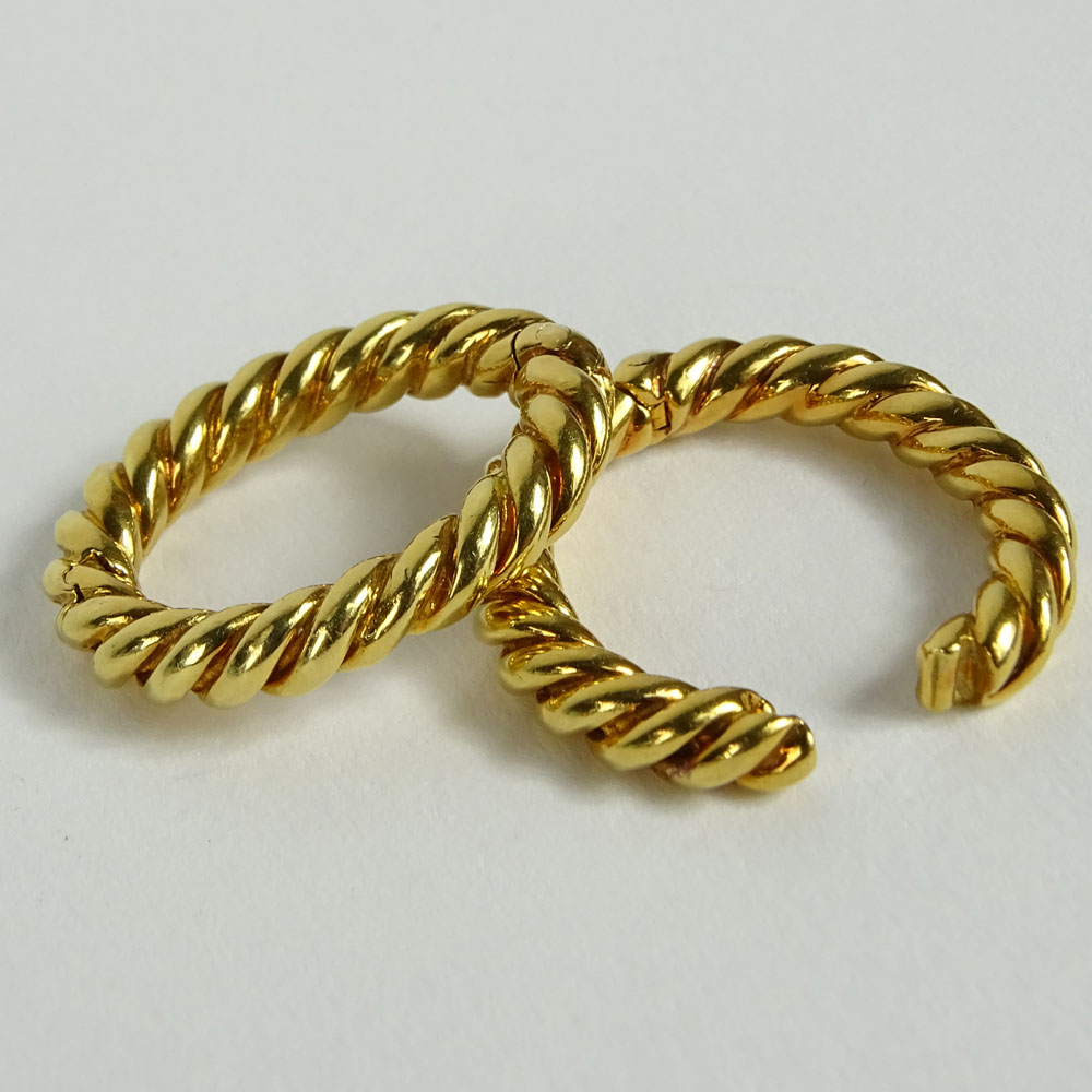 Men's Vintage David Webb 18 Karat Yellow Gold Cufflinks. David Webb box.