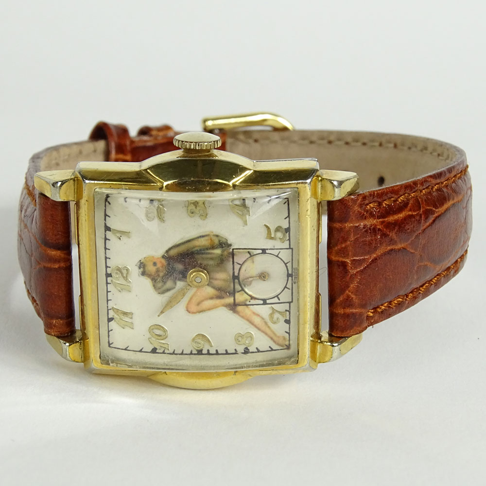 Vintage Swiss Naughty Wristwatch.