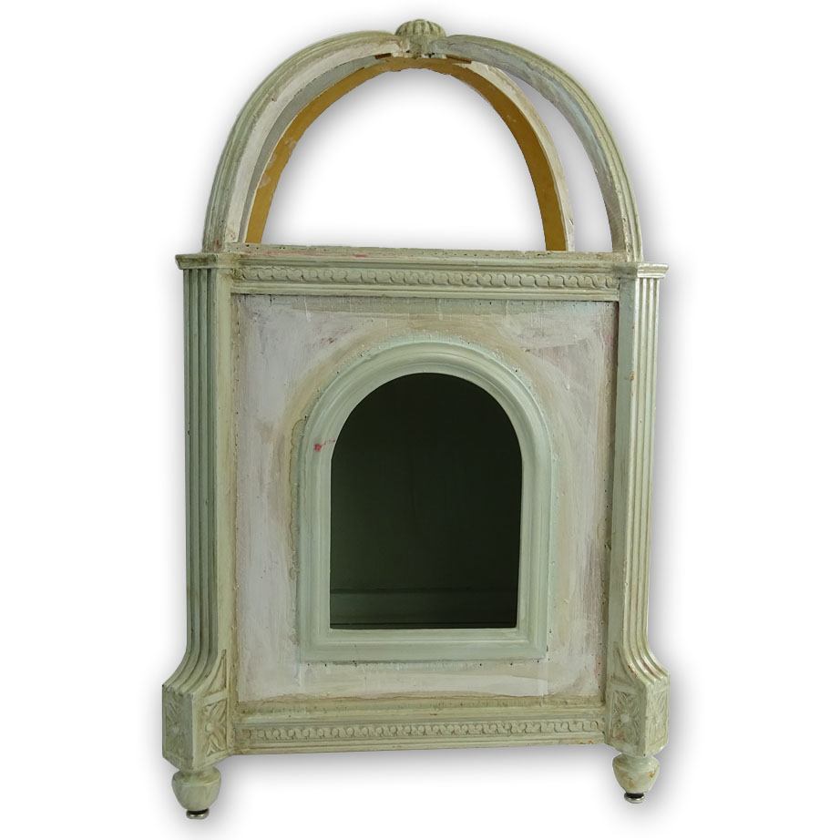 Vintage Louis XVI style Carved and Painted Wood Doghouse.