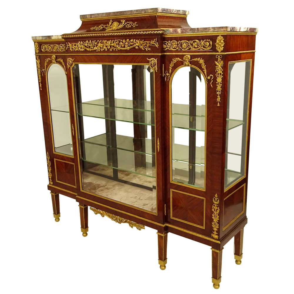 Fine Early 20th Century Louis XVl Style Gilt Bronze Mounted Vitrine.