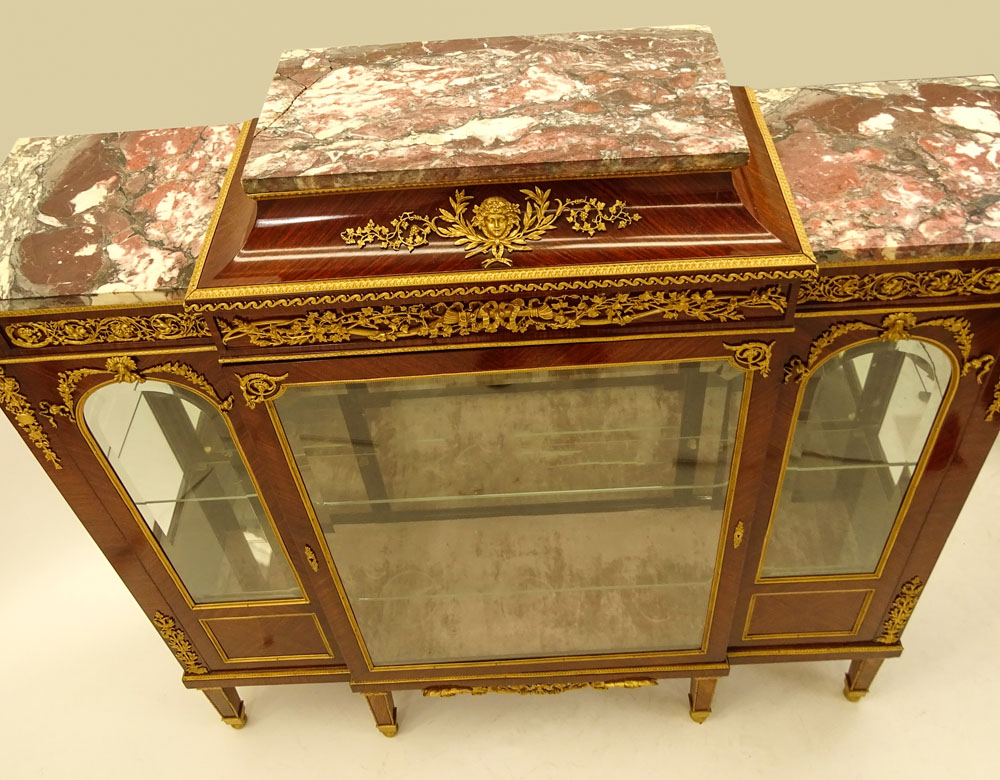 Fine Early 20th Century Louis XVl Style Gilt Bronze Mounted Vitrine.