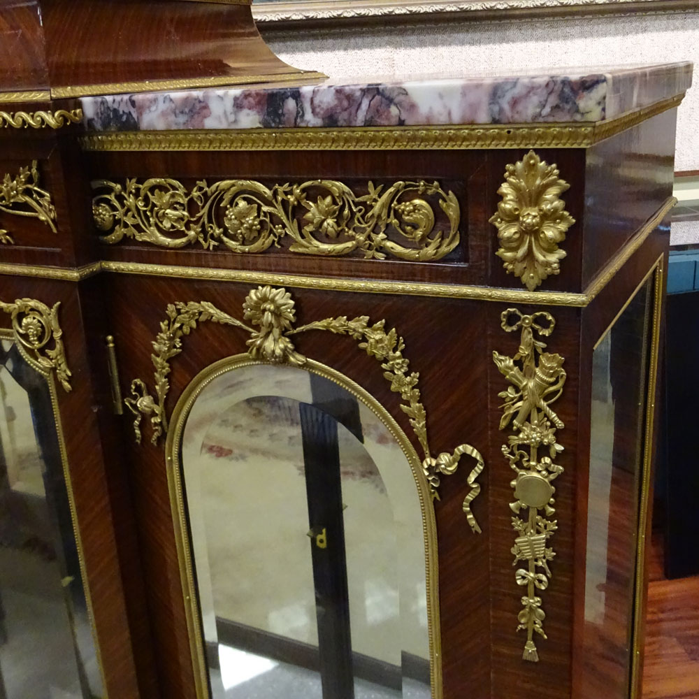 Fine Early 20th Century Louis XVl Style Gilt Bronze Mounted Vitrine.