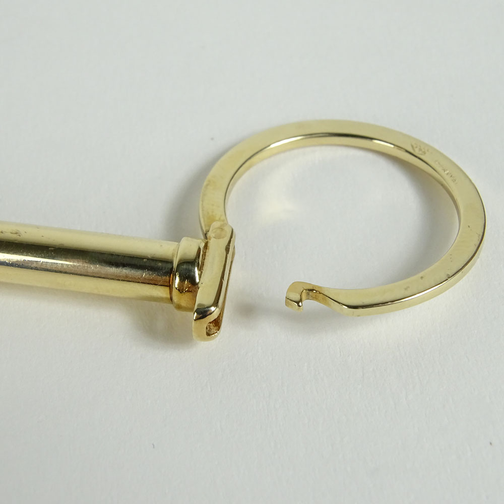 Vintage 14 Karat Yellow Gold Key Form Key Ring. Stamped 14K, Tiffany.  