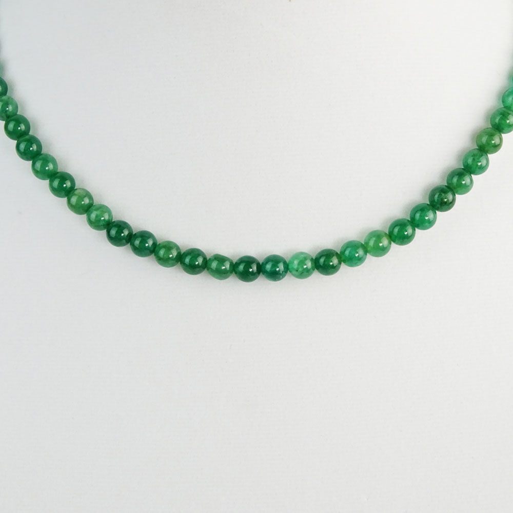 Vintage Emerald Bead Necklace.