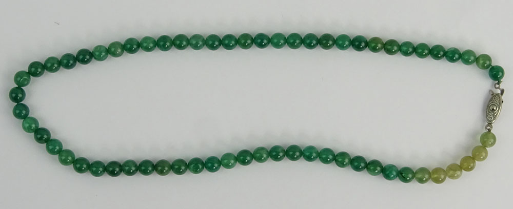 Vintage Emerald Bead Necklace.