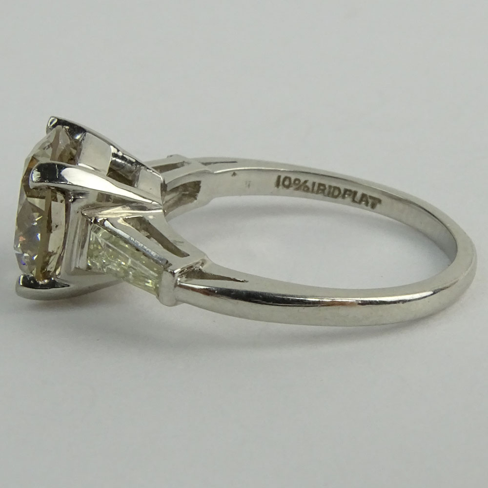 Vintage Approx. 3.03 Carat Round Brilliant Cut Diamond and Platinum Engagement Ring.