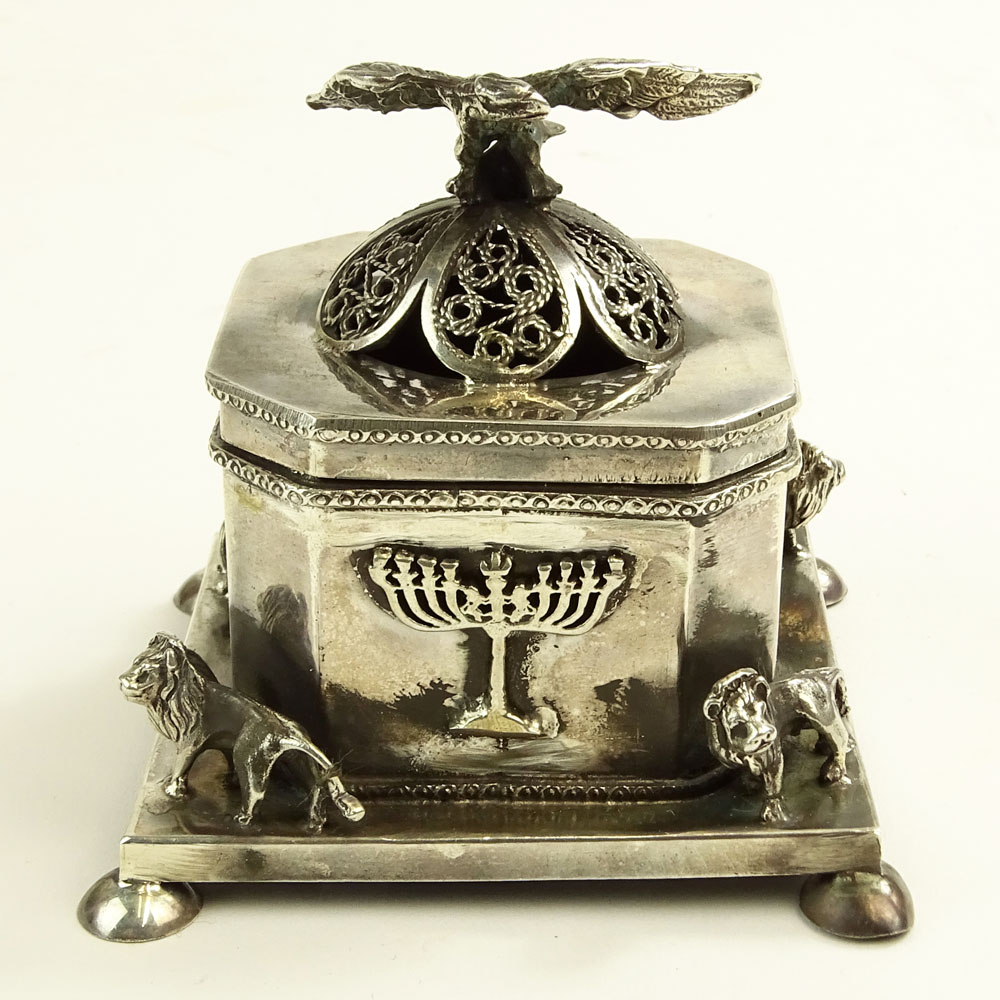 Antique Russian Judaica Silver Box/Jewish Balsamide.