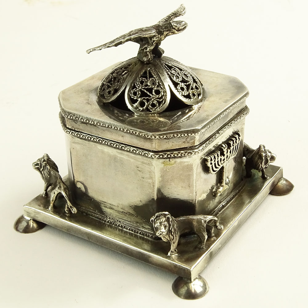 Antique Russian Judaica Silver Box/Jewish Balsamide.