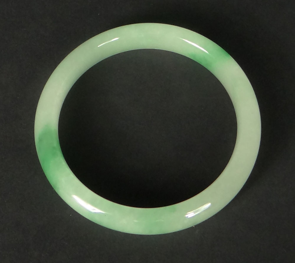 Chinese Pale Celadon to Green Jade Bangle.