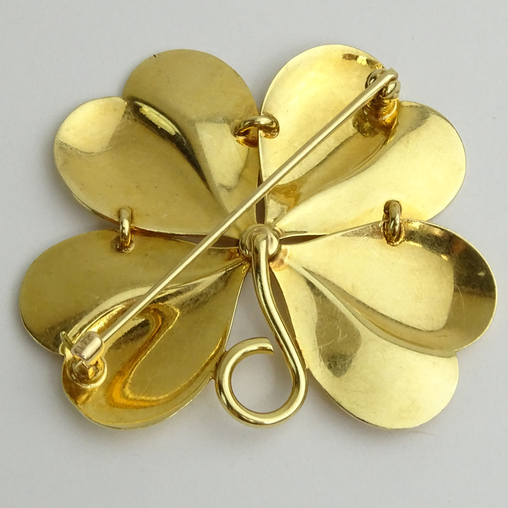 Vintage 14 Karat Yellow Gold Leaf Brooch.