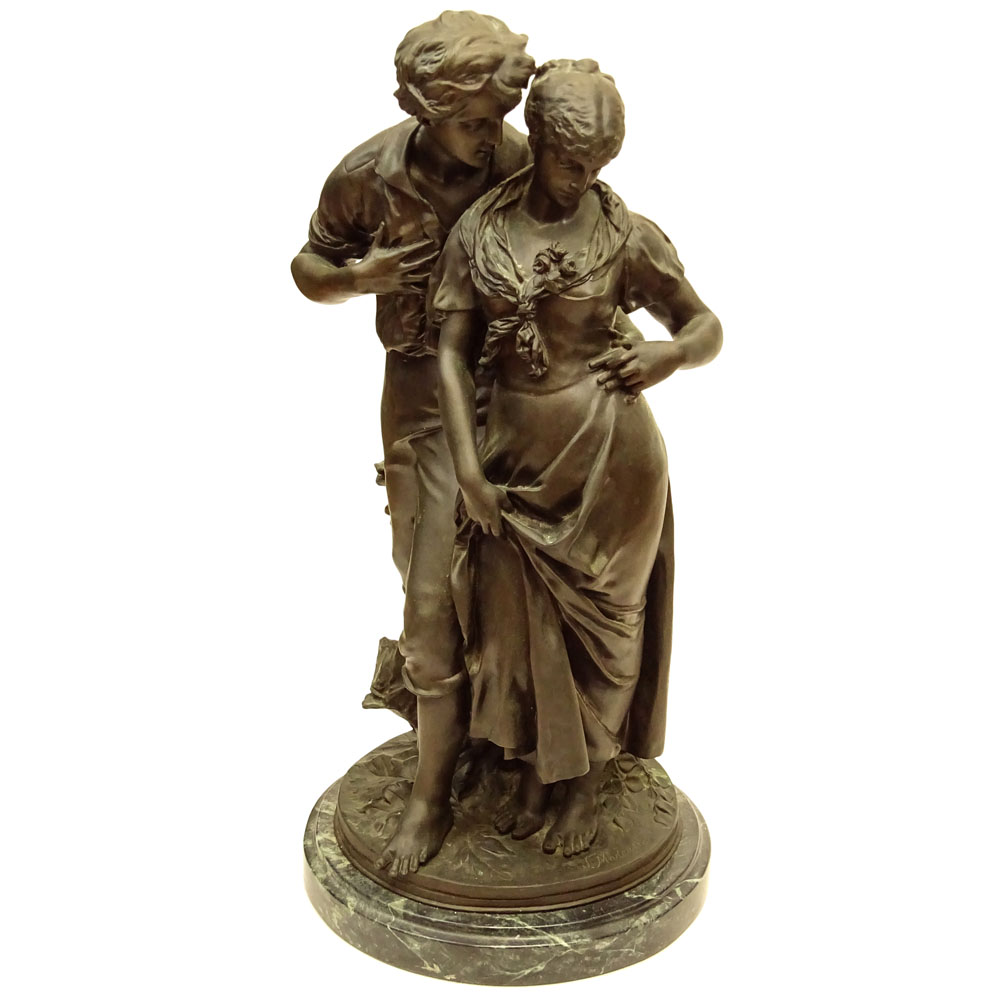 Luca Madrassi, Italian (1848-1919) Bronze sculpture on marble base. 