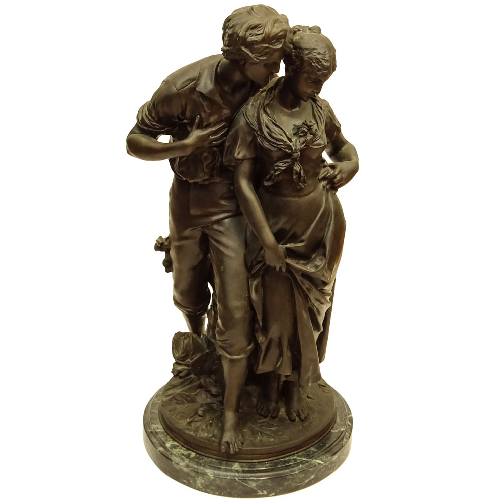 Luca Madrassi, Italian (1848-1919) Bronze sculpture on marble base. 