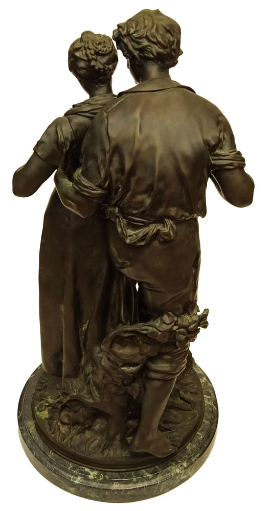 Luca Madrassi, Italian (1848-1919) Bronze sculpture on marble base. 