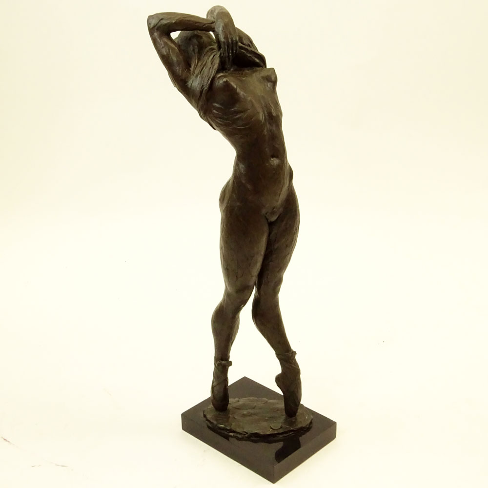 Enzo Plazzotta, Italian (1921-1981) Bronze Sculpture "Dancer Undressing"