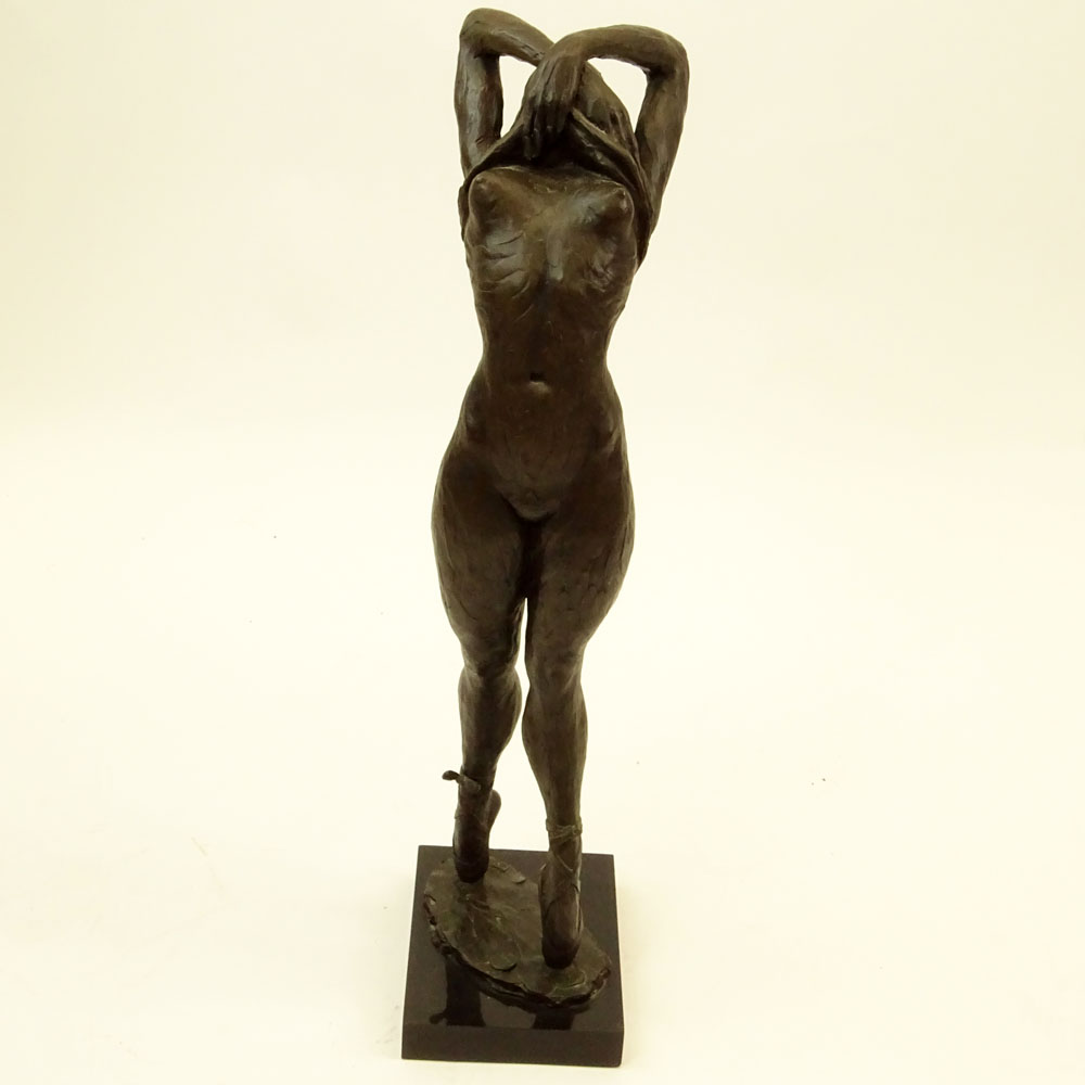 Enzo Plazzotta, Italian (1921-1981) Bronze Sculpture "Dancer Undressing"