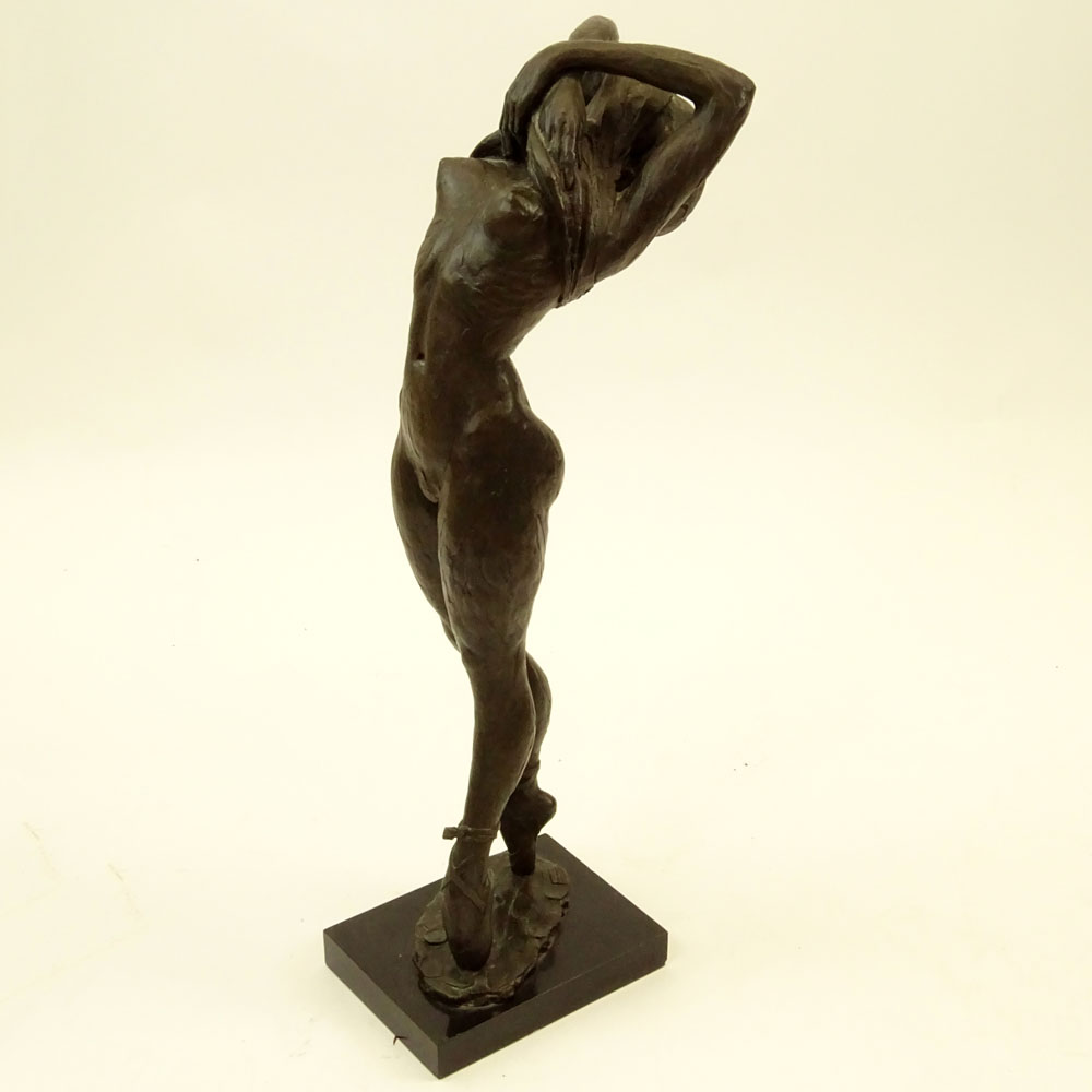 Enzo Plazzotta, Italian (1921-1981) Bronze Sculpture "Dancer Undressing"