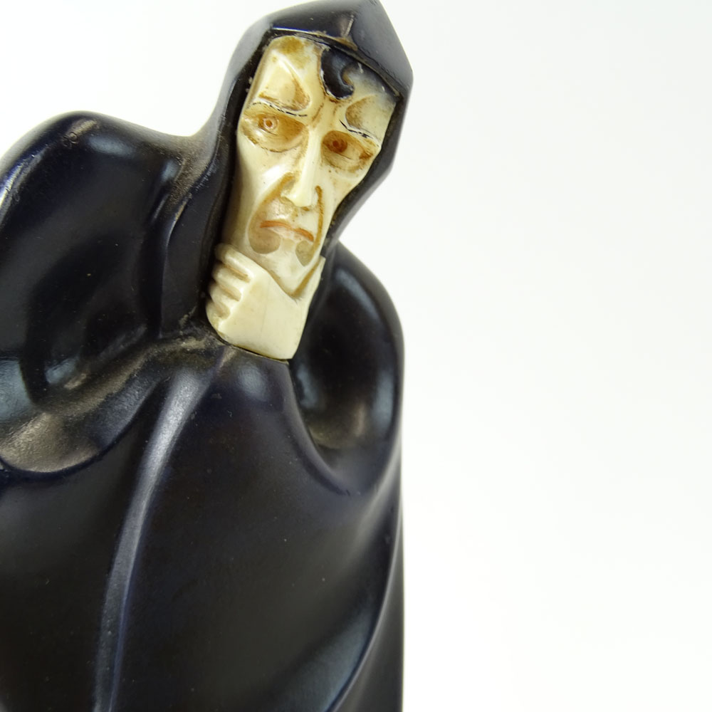 Art Deco Cold Painted Bronze and Ivory Figure of Mephistopheles.