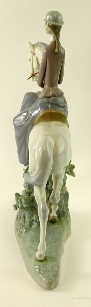 Lladro Porcelain Woman on Horse, Equestrian. 