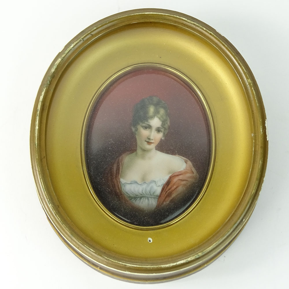 Antique Porcelain Plaque "Madame de Pompadour". Bears impressed KPM mark en verso. 