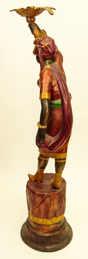 Carved Wood and Polychromed Blackamoor Figure.