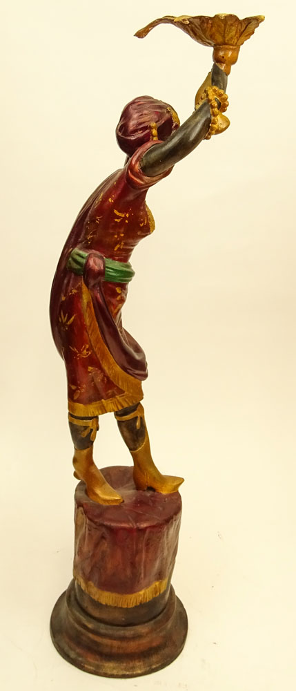 Carved Wood and Polychromed Blackamoor Figure.