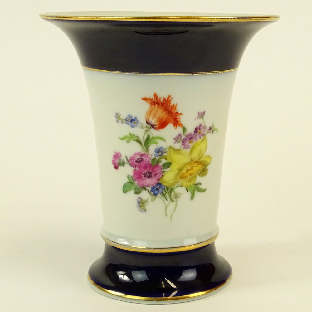 Meissen Hand Painted Porcelain Vase.