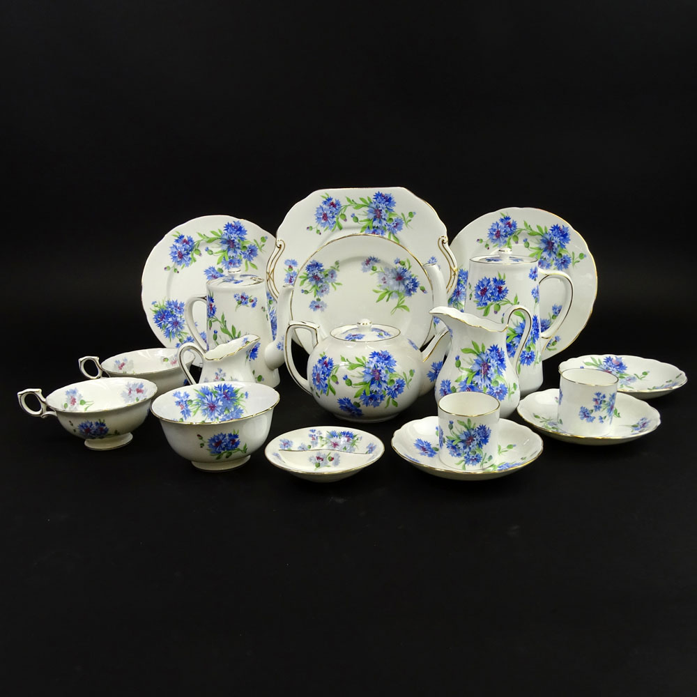 Eighteen (18) Piece Hammersley & Co. Porcelain Breakfast Set in the Cornflower Blue Pattern.